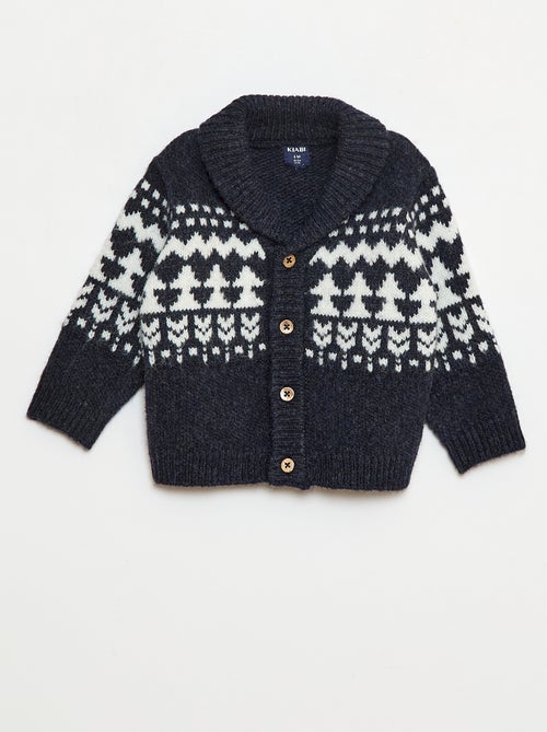 Chaleco cuello chal jacquard - Kiabi