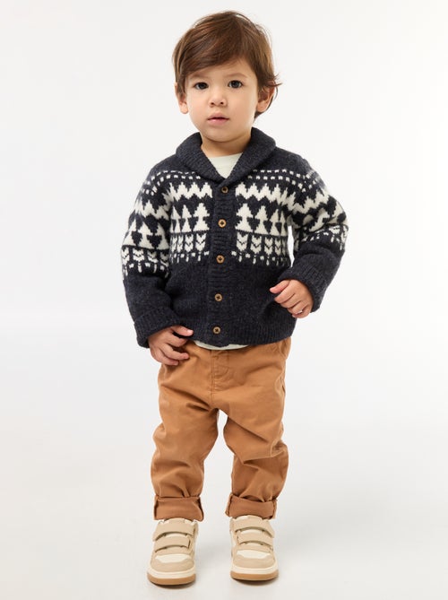 Chaleco cuello chal jacquard - Kiabi