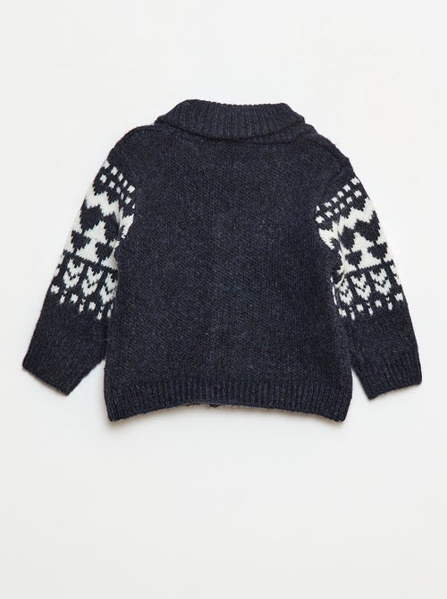 Chaleco cuello chal jacquard - Kiabi