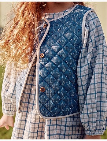 Chaleco de algodón acolchado con estampado floral