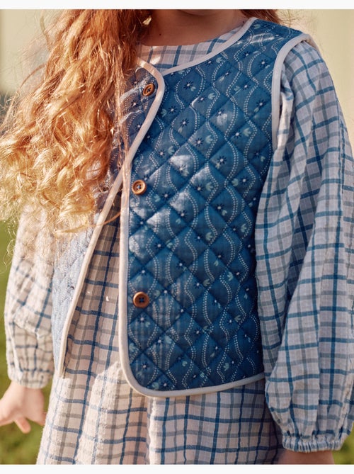 Chaleco de algodón acolchado con estampado floral - Kiabi