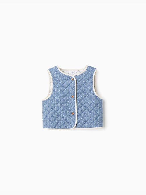 Chaleco de algodón acolchado con estampado floral - Kiabi