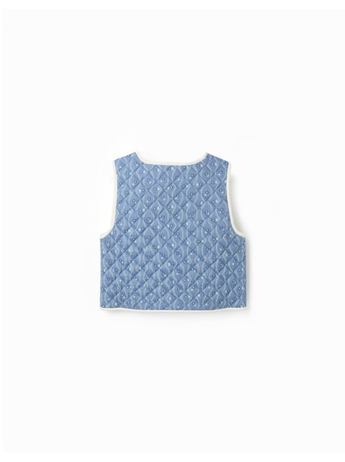 Chaleco de algodón acolchado con estampado floral - Kiabi