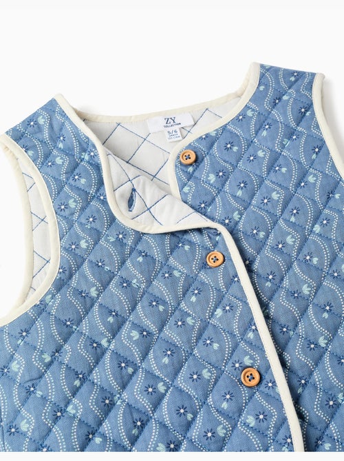 Chaleco de algodón acolchado con estampado floral - Kiabi