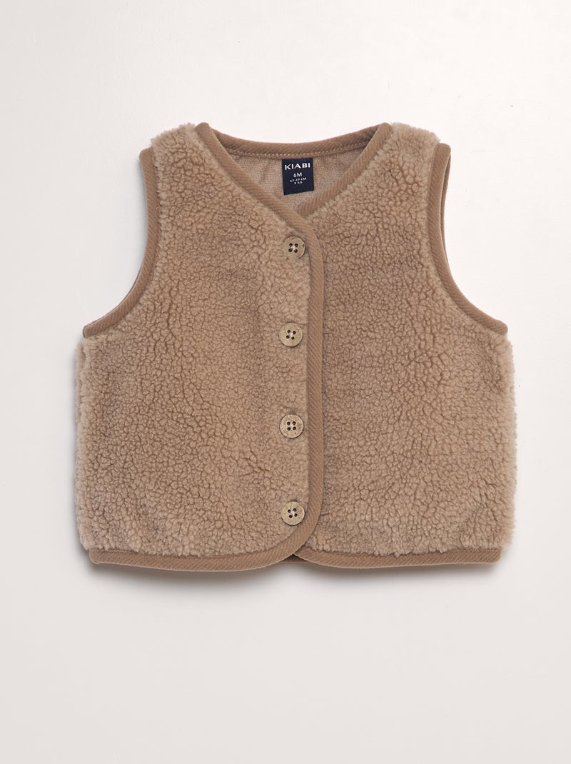 Chaleco de borreguito beige - Kiabi