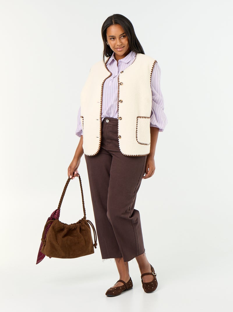 Chaleco de borreguito sin mangas Beige - Kiabi