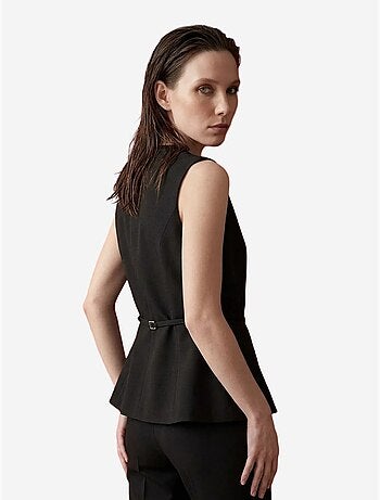 Chaleco de crepé con cinturón my fashion