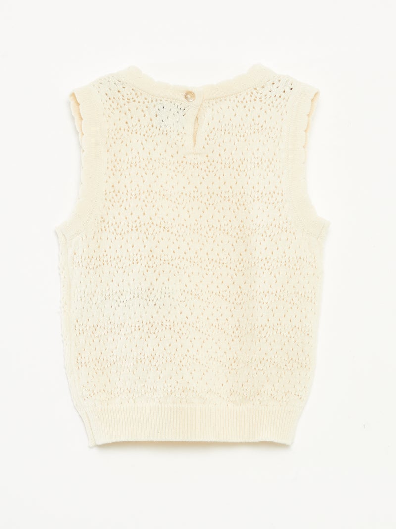 Chaleco de croché BLANCO - Kiabi