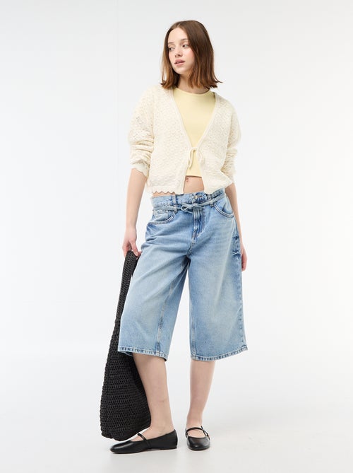 Chaleco de crochet con lazada festoneado - Kiabi