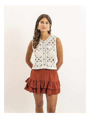 Chaleco de crochet sin mangas KAPADOCE