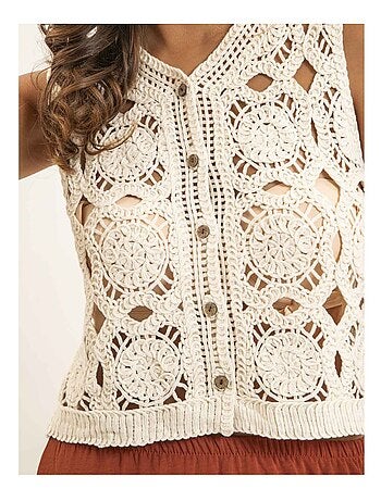 Chaleco de crochet sin mangas KAPADOCE