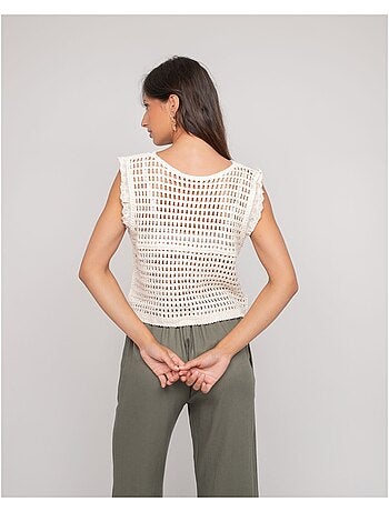 Chaleco de crochet sin mangas KLARINE