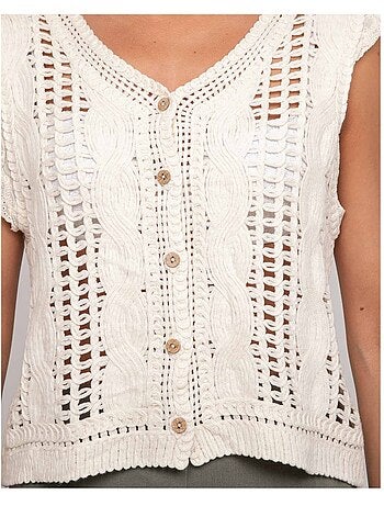 Chaleco de crochet sin mangas KLARINE