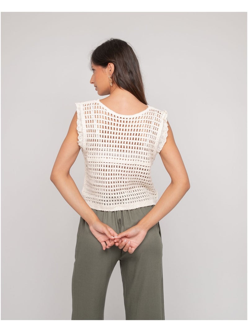 Chaleco de crochet sin mangas KLARINE Crudo - Kiabi