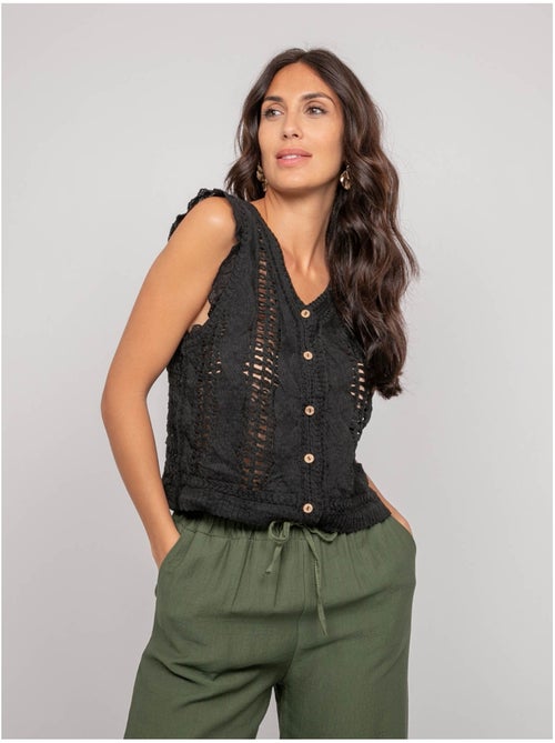 Chaleco de crochet sin mangas KLARINE - Kiabi