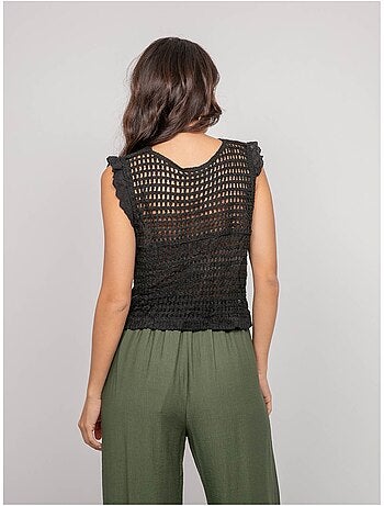 Chaleco de crochet sin mangas KLARINE