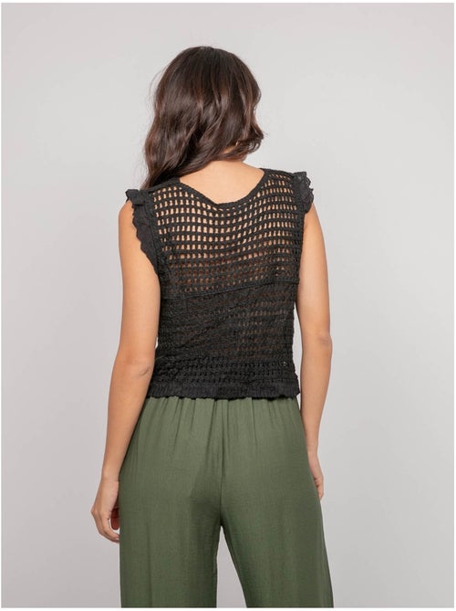 Chaleco de crochet sin mangas KLARINE - Kiabi