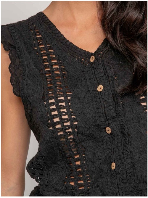 Chaleco de crochet sin mangas KLARINE - Kiabi