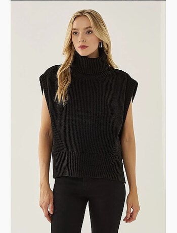 Chaleco de cuello alto de corte relajado hiccup