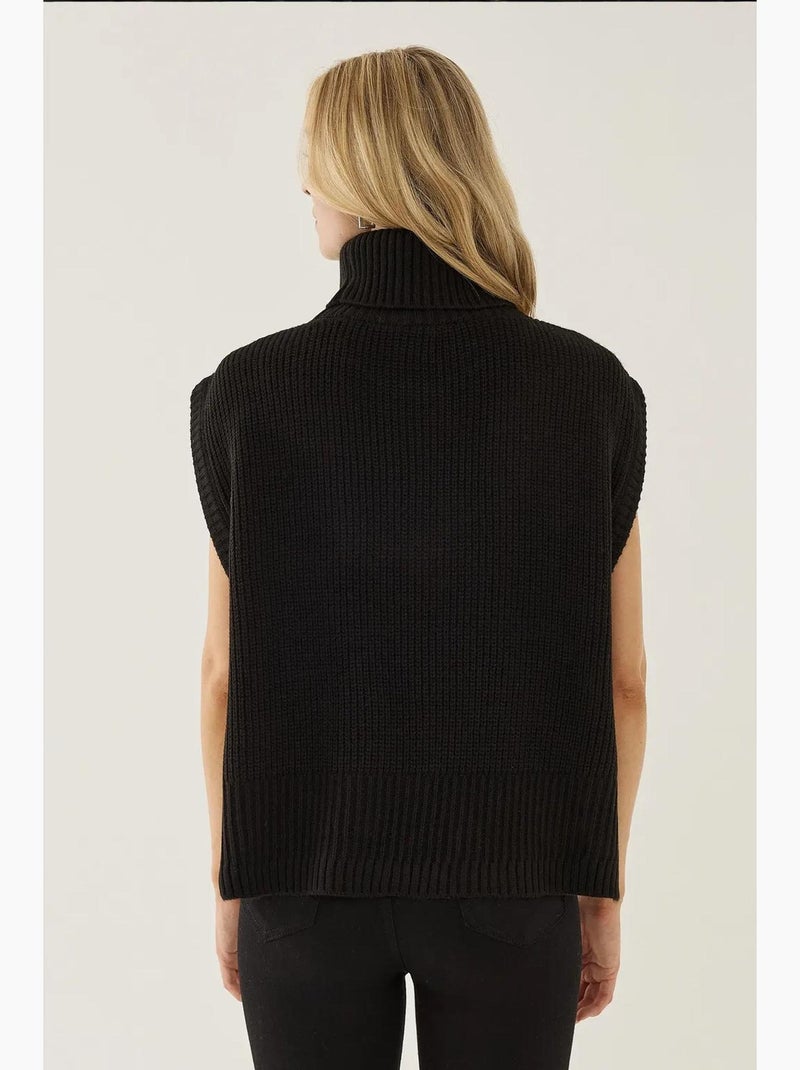 Chaleco de cuello alto de corte relajado hiccup Negro - Kiabi