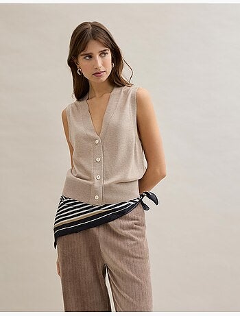 Chaleco de escote en V, MO Fashion