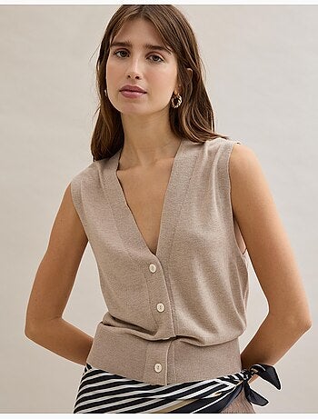 Chaleco de escote en V, MO Fashion