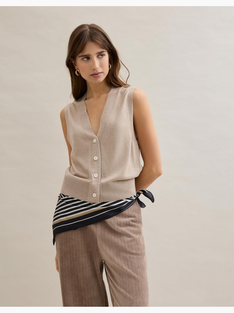 Chaleco de escote en V, MO Fashion Beige - Kiabi