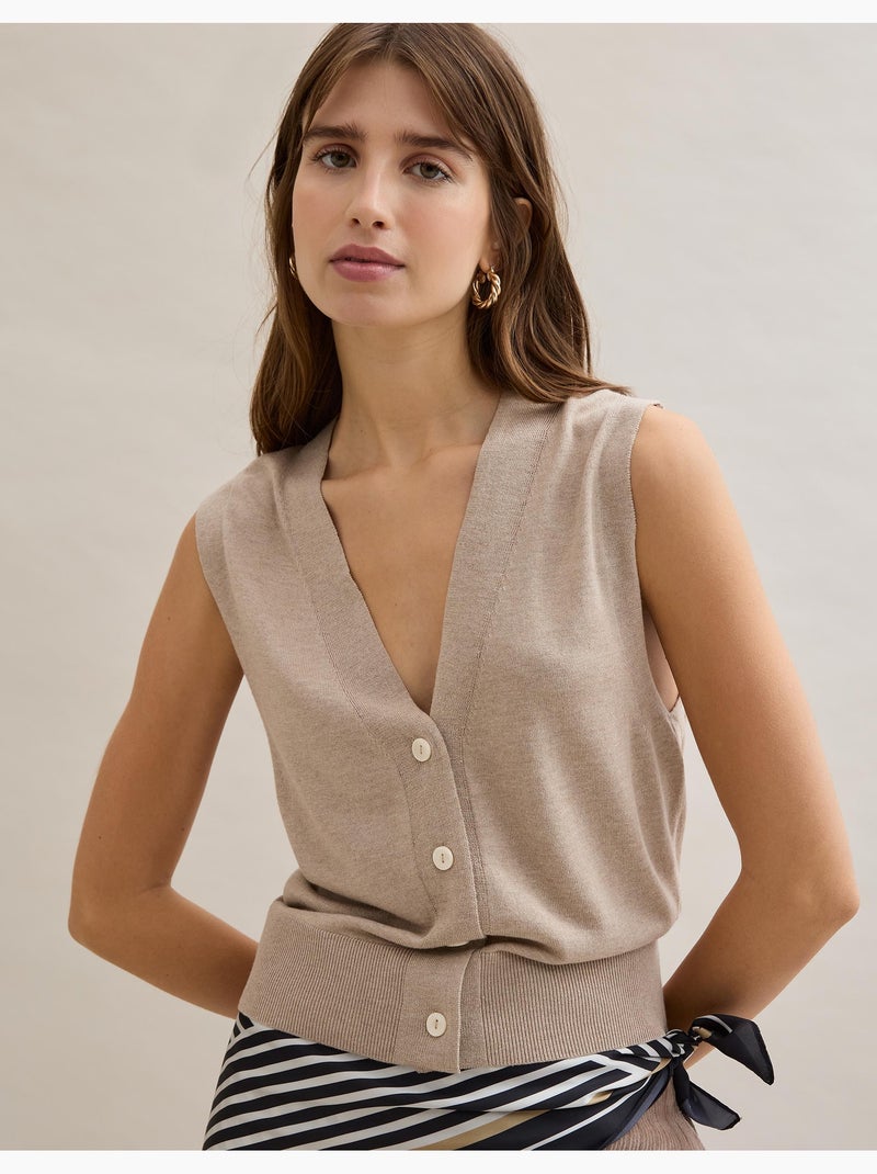 Chaleco de escote en V, MO Fashion Beige - Kiabi