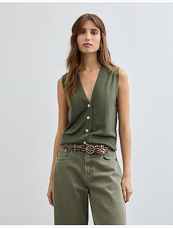 Chaleco de escote en V, MO Fashion