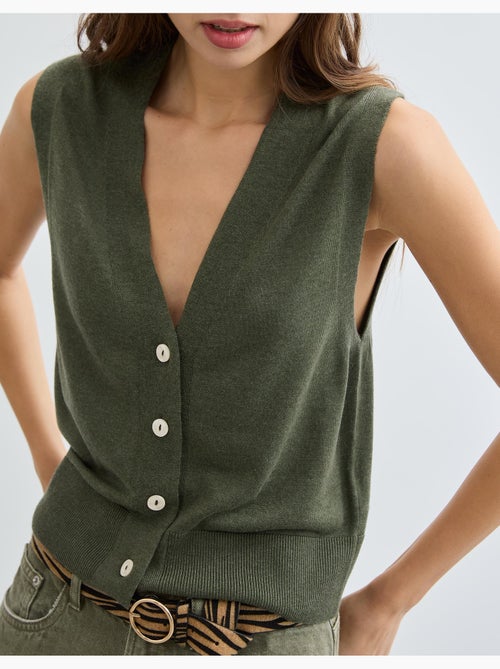 Chaleco de escote en V, MO Fashion - Kiabi