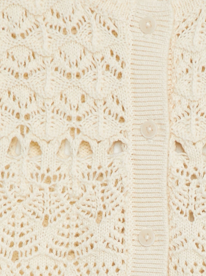 Chaleco de ganchillo BLANCO - Kiabi