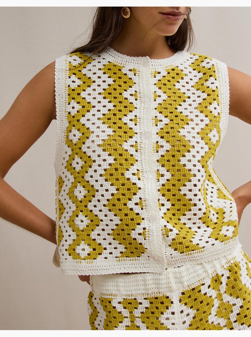 Chaleco de ganchillo, MO Fashion Amarillo - Kiabi