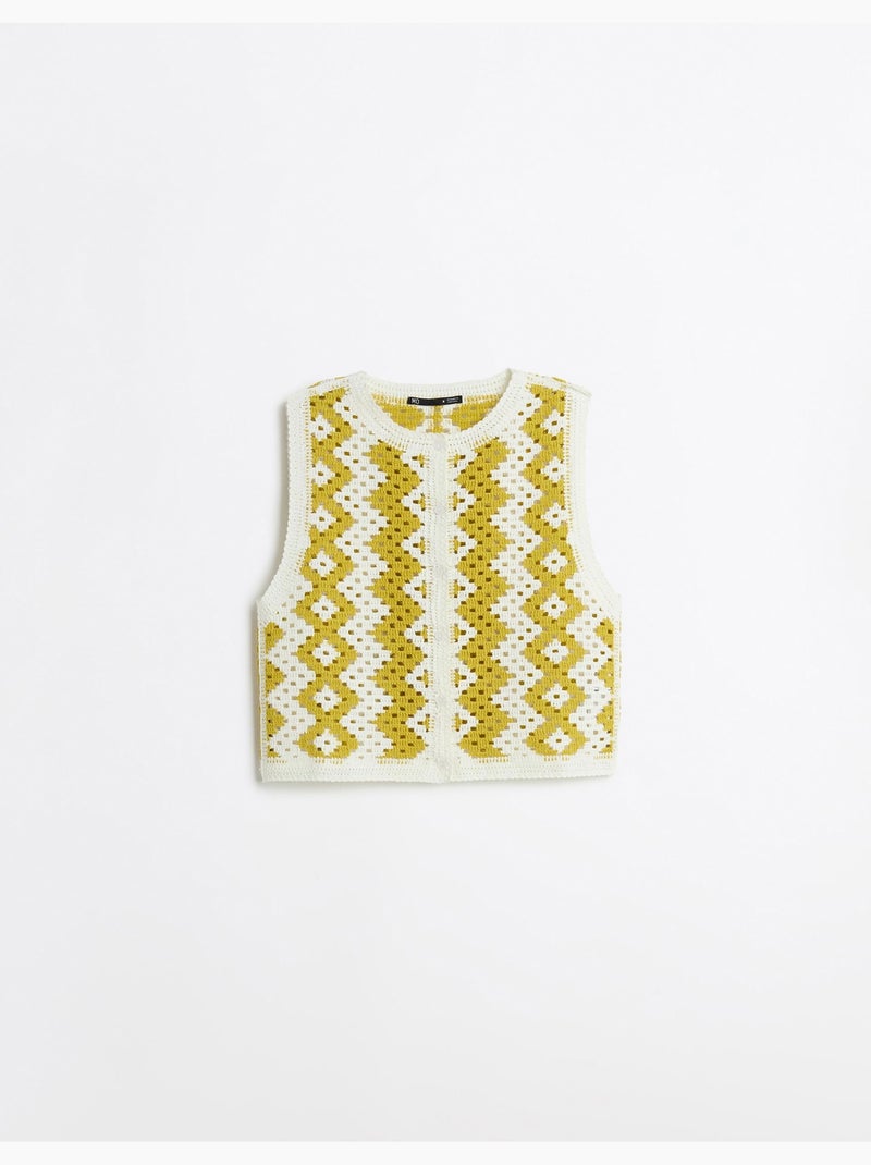 Chaleco de ganchillo, MO Fashion Amarillo - Kiabi