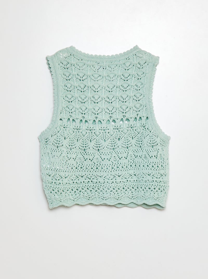 Chaleco de ganchillo VERDE - Kiabi