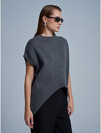 Chaleco de jersey de punto acanalado oversize dilvin