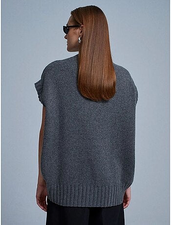 Chaleco de jersey de punto acanalado oversize dilvin