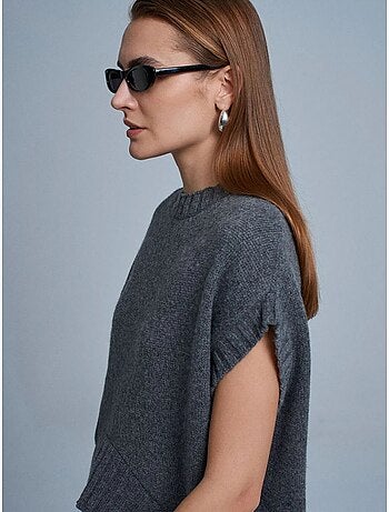 Chaleco de jersey de punto acanalado oversize dilvin