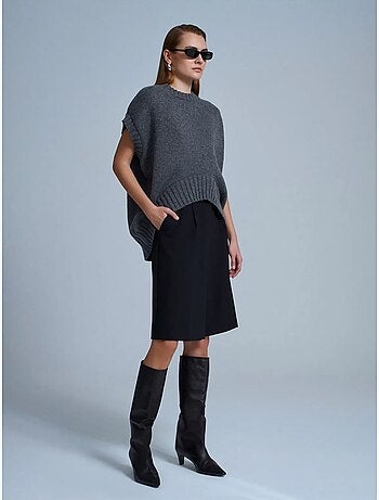 Chaleco de jersey de punto acanalado oversize dilvin