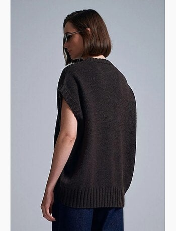 Chaleco de jersey de punto acanalado oversize dilvin