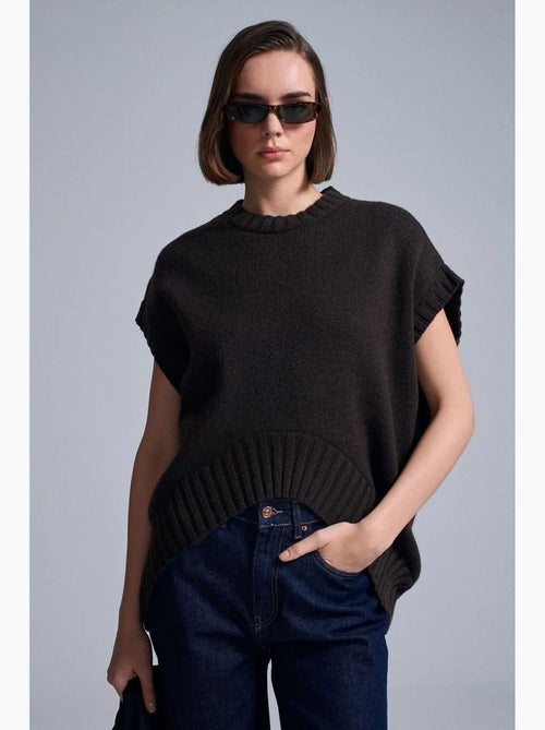 Chaleco de jersey de punto acanalado oversize dilvin - Kiabi Chaleco de jersey de punto acanalado oversize dilvin - Kiabi