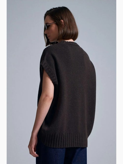 Chaleco de jersey de punto acanalado oversize dilvin - Kiabi Chaleco de jersey de punto acanalado oversize dilvin - Kiabi