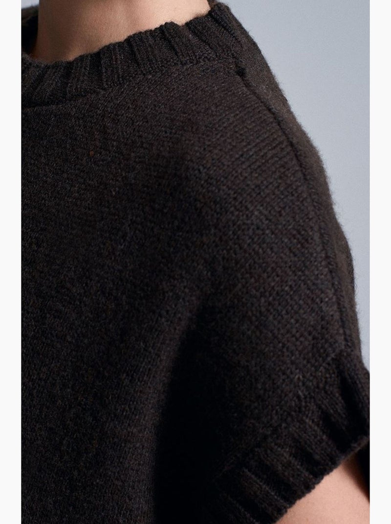 Chaleco de jersey de punto acanalado oversize dilvin Marrón oscuro - Kiabi