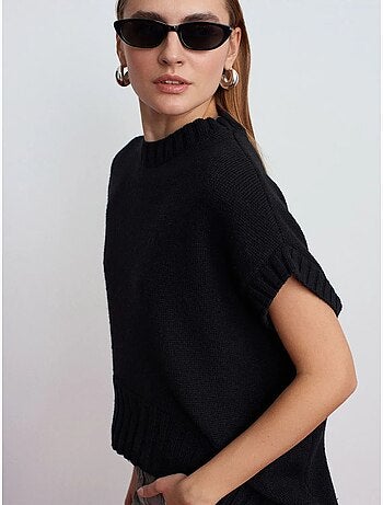Chaleco de jersey de punto acanalado oversize dilvin