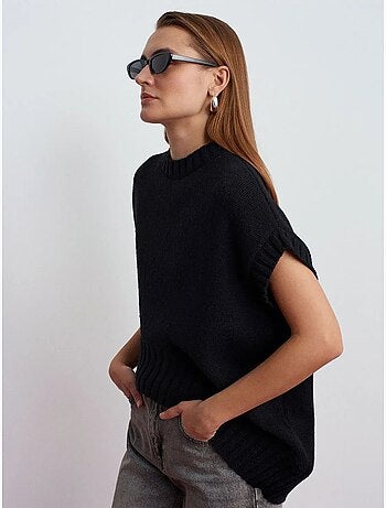 Chaleco de jersey de punto acanalado oversize dilvin