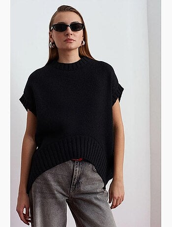 Chaleco de jersey de punto acanalado oversize dilvin