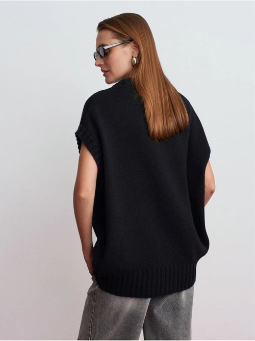 Chaleco de jersey de punto acanalado oversize dilvin - Kiabi Chaleco de jersey de punto acanalado oversize dilvin - Kiabi