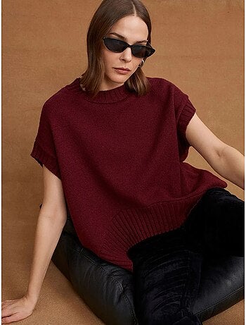 Chaleco de jersey de punto acanalado oversize dilvin