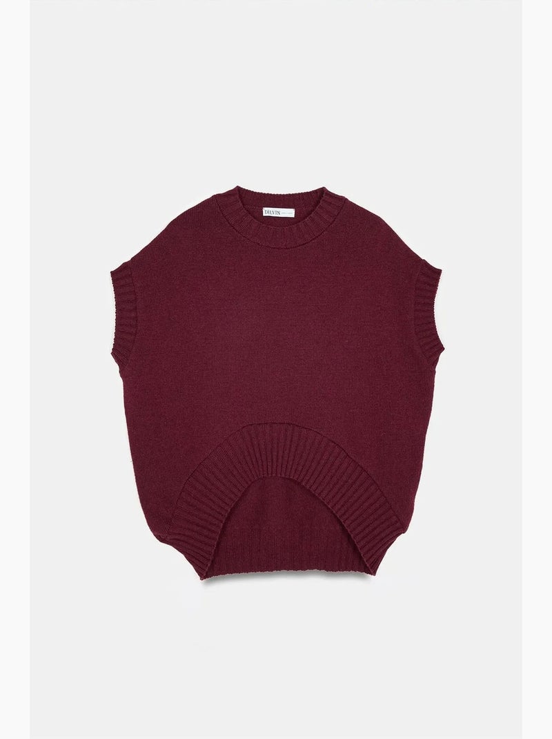 Chaleco de jersey de punto acanalado oversize dilvin Rojo burdeos - Kiabi