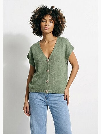 Chaleco de manga corta con botones metálicos - AFIBEL