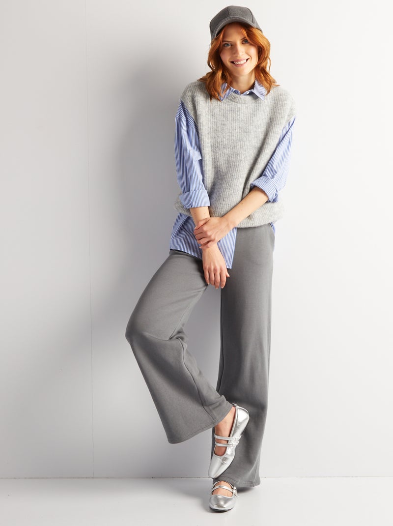 Chaleco de mezcla de lana y mohair GRIS - Kiabi